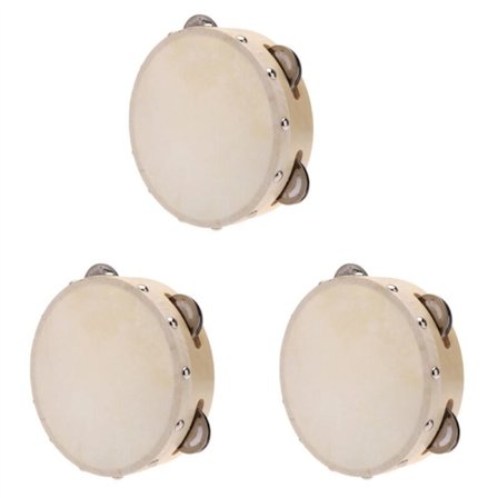 3 kpl 6 tuuman rumpu tamburiini, metalliset kellot, rytmi- ja musiikkilelu KTV-juhliin, lasten peleihin