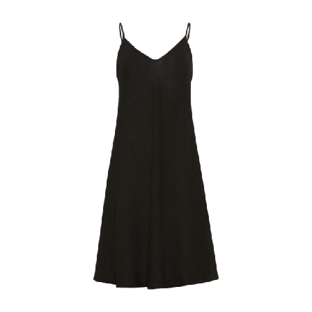 Tiffany Abbelone, Midi Dress, Linen - Black Klänningar Dam Svart M/L