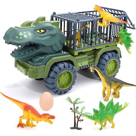 Dinosauruslelut lapsille 3-5&5-7, suuret dinosauruskuljetusautot dinosaurusmunalla, puulla ja 3 dinosaurusleluilla 2 3 4 5 6 7-vuotiaille pojille ja 