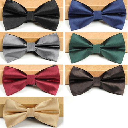 7 Herre formell dress koreansk versjon ensfarget sløyfe vin