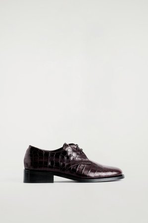 COS Femme Derbies En Cuir Façon Croco in Marron