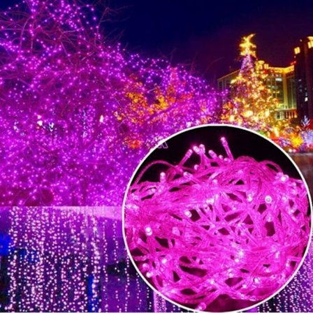 50M 500 LED-valosarja Karnevaalihäät Ulko- ja sisäpuutarhavalaistus(Pink)