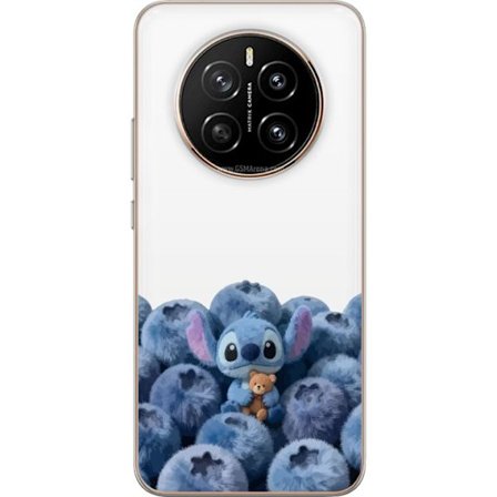 Kompatibelt Mobilskal till Honor Honor Magic7 Söt blå karaktär bland blåbär med nalle i mjuk och lekfull illustration