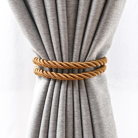 2 kappaleen verhokoukkusetti, kudotut verhonpidikkeet