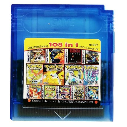 Game Boy Color Cartridge 61 I 1 (Multi Cart Til Gameboy, GBC) Eller 108 Spil I 1 DB 108 in1 Blå