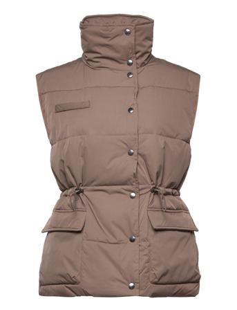 Mschpavinaria Waistcoat Vests Padded Vests Beige MOSS COPENHAGEN