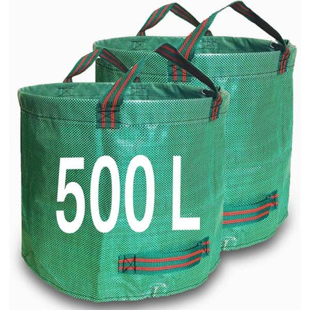 Puutarhajätepussi 500L x 2 Raskaat puutarhajätepussit, Uudelleenkäytettävä puutarha