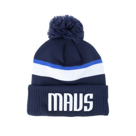 New Era - NBA Blauw pom Beanie - Dallas Mavericks NBA Statement Knit Navy Pom @ Hatstore