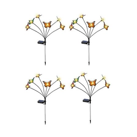 4 st Solar Trädgårdslampor Solar Gungande Lampa, 6LED Gungar Med Vinden, Utomhuslampor för Gård Uteplats Dekoration