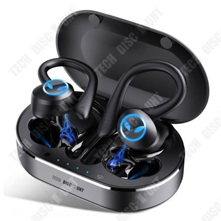 Bluetooth-hörlurar - TD - TWS Sport - Aktiv brusreducering - Vattentålig - 5 timmars batteritid