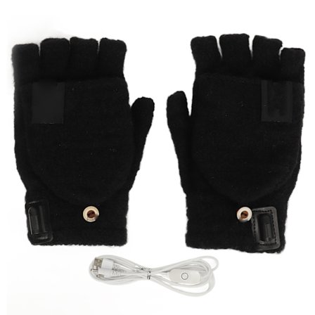 1 par USB-opvarmede handsker justerbar temperatur Elektriske opvarmede handsker til skiløb Vandreture Cykling 5V sort
