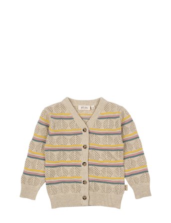 Cardigan Crafted Stripe Beige Petit Piao