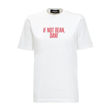Dsquared2, If Not Dean, Dan! T-Shirt Biały, Mężczyzna, Rozmiar: M L30