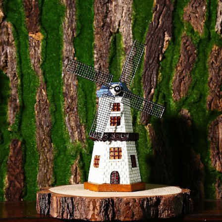 Havedekoration Vindmølle, Vandtæt Solcelledrevet Automatisk Vindmølle med LED-lys til Havedekoration