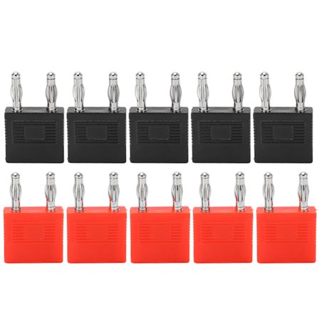 10 kpl Banaanikaksoispistoke Vahva liitettävyys Hyvä sähkönjohtavuus Kaksirivinen 4 mm:n 2-suuntainen banaanipistoke tietokoneille