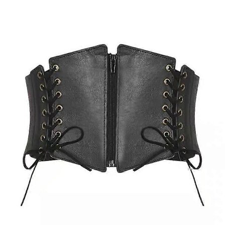 2 stk. Retro læder elastisk kostume taljebælte til kvinder snøret bundet korsetbælter lynlås cinch bælte, 68 cm