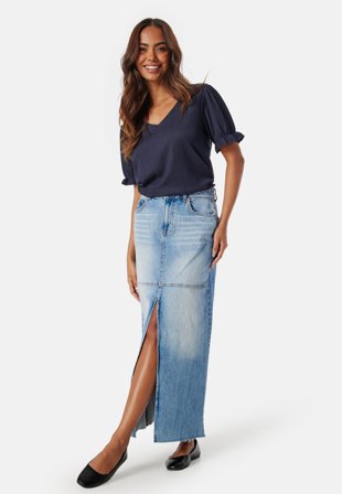 Happy Holly Puff Sleeve V-neck Top Vaatteet