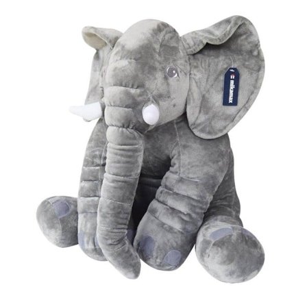 Plyschleksak, Elefant - Grå - 60 cm