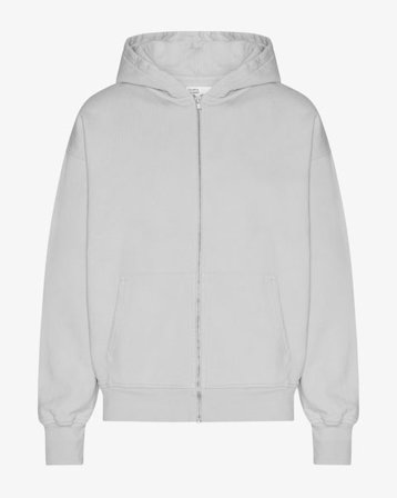 Organic Oversized Zip Hood - Faded Grey - Male - M