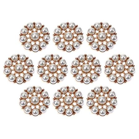 10 stk Vintage Imitation Pearl Knapper Elegante Pearl Syknapper Skjorteknapper 2,5X2,5X1CM 2.5X2.5X1CM