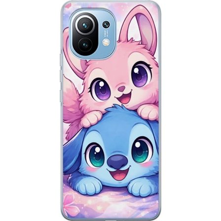 Kompatibel Mobilcover til Xiaomi Xiaomi Mi 11 Sød kawaii illustration med pink og blå fantasidyr, store øjne og bløde farver perfekt til børnevæ