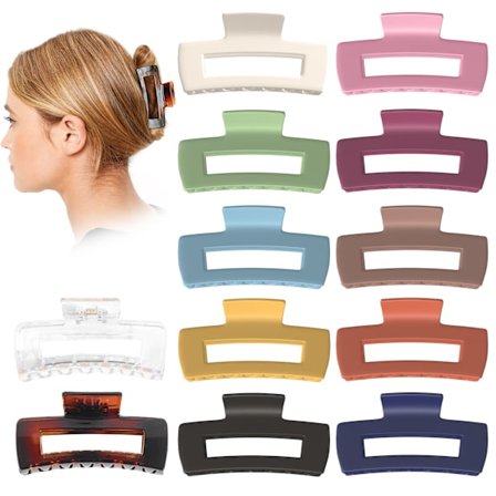 12-delad stor hårklämma