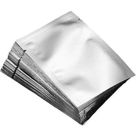 100 stk Flat Aluminiumfolie Emballasjeposer Vakuumforsegling Mylarpose Varmebestandig Kyllingkjøtt Emballasjepose for Hjemmekjøkken (7X10Cm)