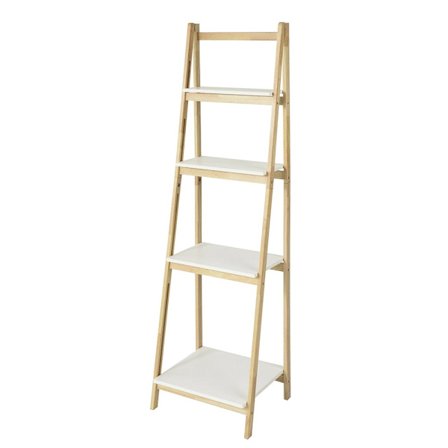 SoBuy Bogreol med 4 hylder i træ 41.5x34.5x140cm, moderne FRG162-N