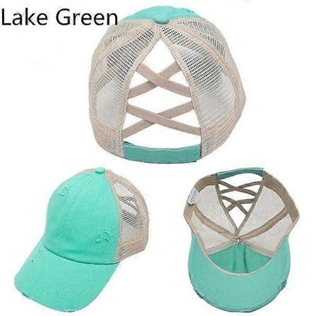 Naisten poninhäntä baseball-lippis, vintage-pesu, säädettävä unisex-verkko baseball-lippis