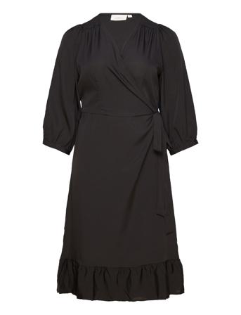 ONLY Carmakoma Carlivia 3/4 Wrap Midi Dress Wvn Noos Svart