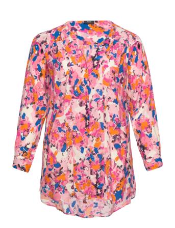 Mmia, L/S, Long Shirt Langermet Skjorte Rosa Zizzi*Betinget Tilbud