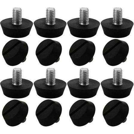 16 stk justerbare møbelføtter nivelleringsglider baseben bordstol justerbar gulvbeskytter M6 X 10 X 20mm