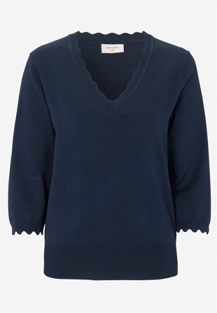 Freequent - Finstrikket genser i marineblå for damer i størrelse M (40) - Cellbes