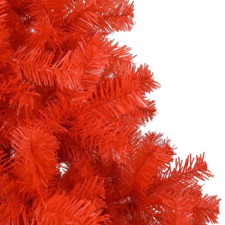 Vidaxl Plastgran Med Led Och Julgranskulor Röd 120 Cm Pvc Röd