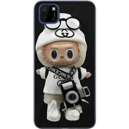 Kompatibel Mobilcover til Huawei Huawei Y5p Stilfuld designerfigur med kamera og streetwear, legesyg samlerfigur i trendy urban æstetik og minimalist