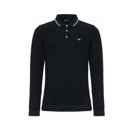 Emporio Armani Longsleeve Polo Shirt Sort, Herre