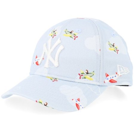 New Era - MLB Blå adjustable Keps - Kids New York Yankees Plane All Over Print 9FORTY Sky Adjustable @ Hatstore
