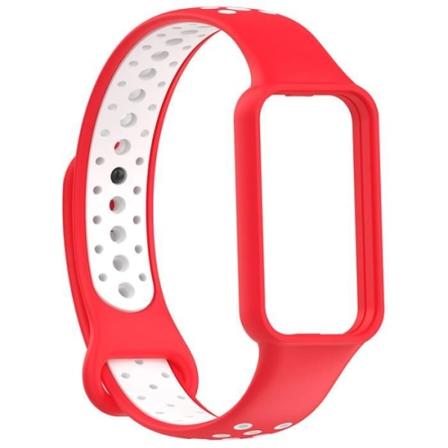 (röd och vit) Hålformad silikonrem Tillbehör till Redmi Band 2