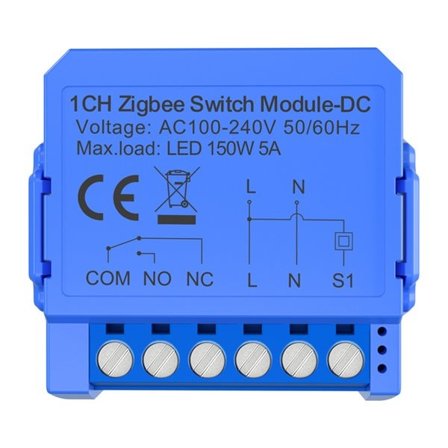 1-kanals ZigBee-switchmodul med spændingsfri kontakt Avatto ZWSM16-DC32V-1