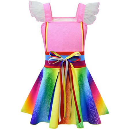 Party Girls Anime Cosplay Pretty Nancy Rainbow Klänning Princess zy Rainbow Dress 140cm