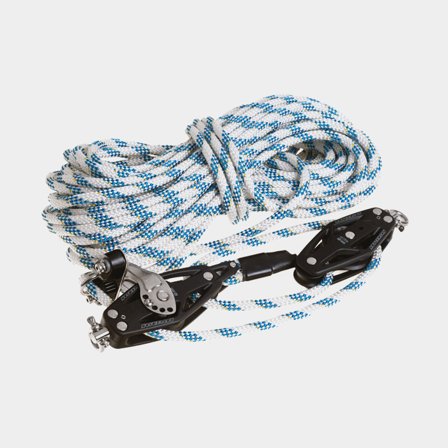 Rutgerson skotsystem 4:1 60mm block, 25m splits. tågvirke 10