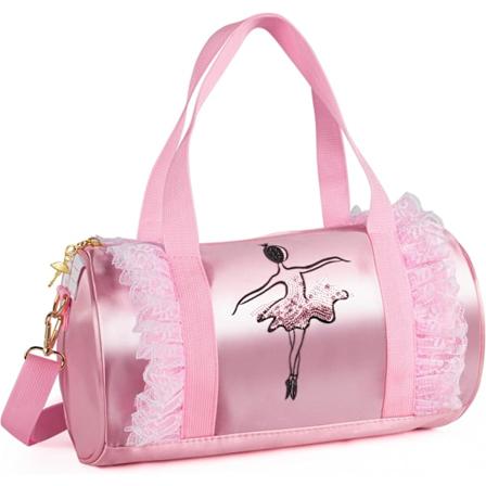 Tytt jen balettilaukku vaaleanpunainen olkalaukku crossbody urheilulaukku prinsessakeng t tanssiasut s ilytyskassi k silaukku Pink short yarn