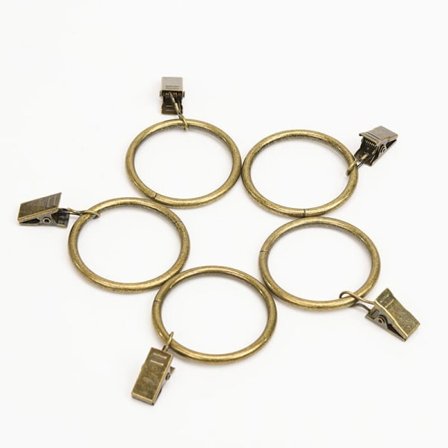 Metallringar 50-pack Gardinringar 32mm Rostfria med Brons Gardinringar med Klämmor