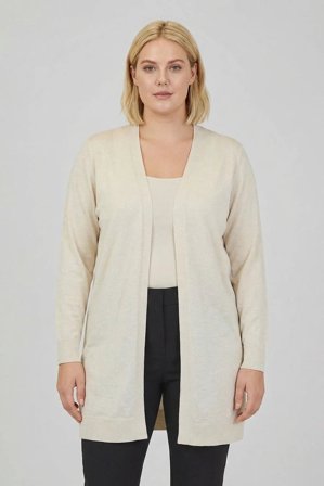 CISO - Lang Cardigan – Sand – Åben Front