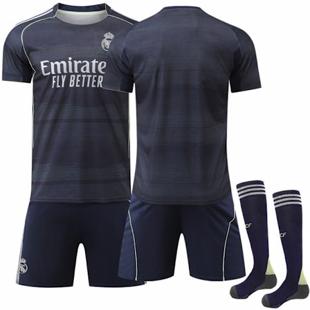 25-26 Real Madrid Bortedrakt Fotballdrakt Kit Med Sokker uten nummer