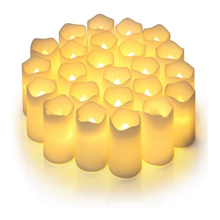 24 stk. Flammeløse LED telys sett for bryllupsdekorasjon