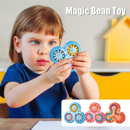 Roterande Magic Bean Fingertop Puzzle Beads Development Toy Blå