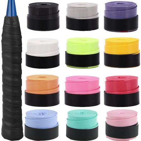 ING 12 stk. Racketgrep Racketgrepstape Tennisgrep Tennisracketgrepstape Selvklebende Sportstilbehør Badminton grepstape Forhåndskuttet Sklisikker