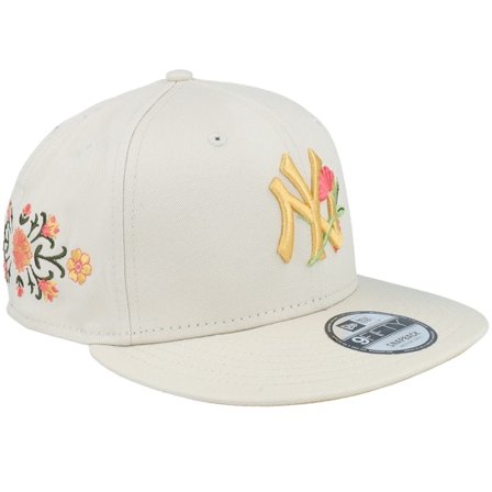 New Era - MLB Béžová snapback Kšiltovka - New York Yankees Floral 9FIFTY Pc Stone Golden Yellow Snapback @ Hatstore