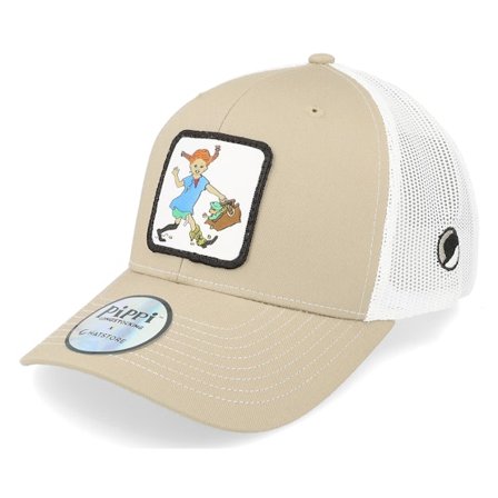 Pippi Longstocking - Beige trucker Cap - Pippi Bag Of Money Sand/White Trucker @ Hatstore